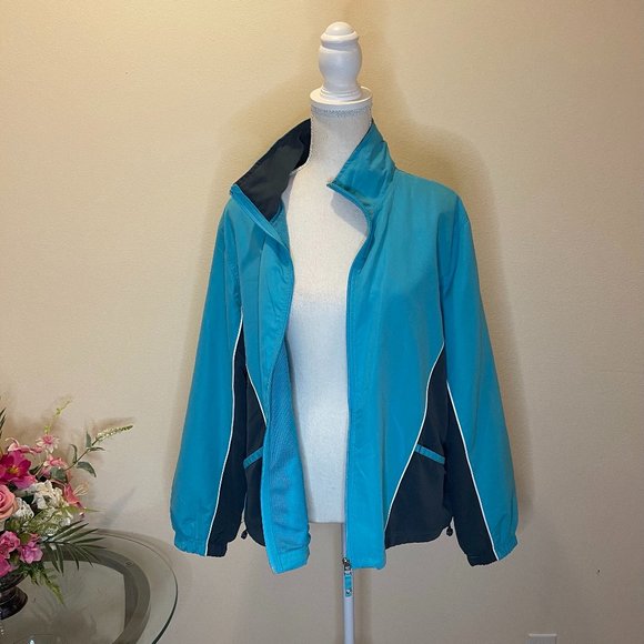 Kim Rogers Jackets & Blazers - Kim Rogers Zip Front Nylon Jacket Size XL Aqua
